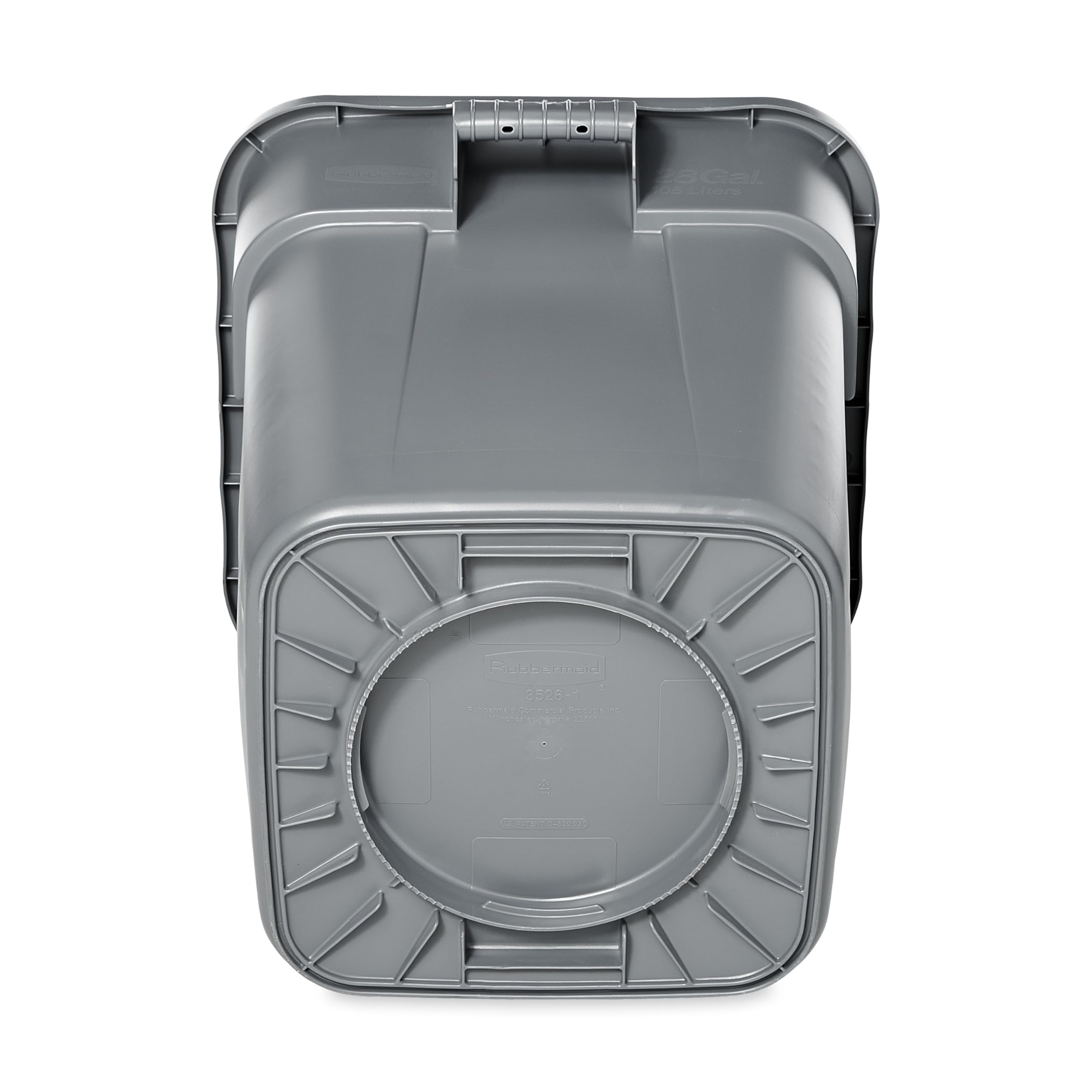 Rubbermaid Commercial LLDPE Square Brute 40-Gallon Trash Can without Lid, Gray, for Restaurants/Garages/Offices/Mailrooms/Classrooms - Image 3