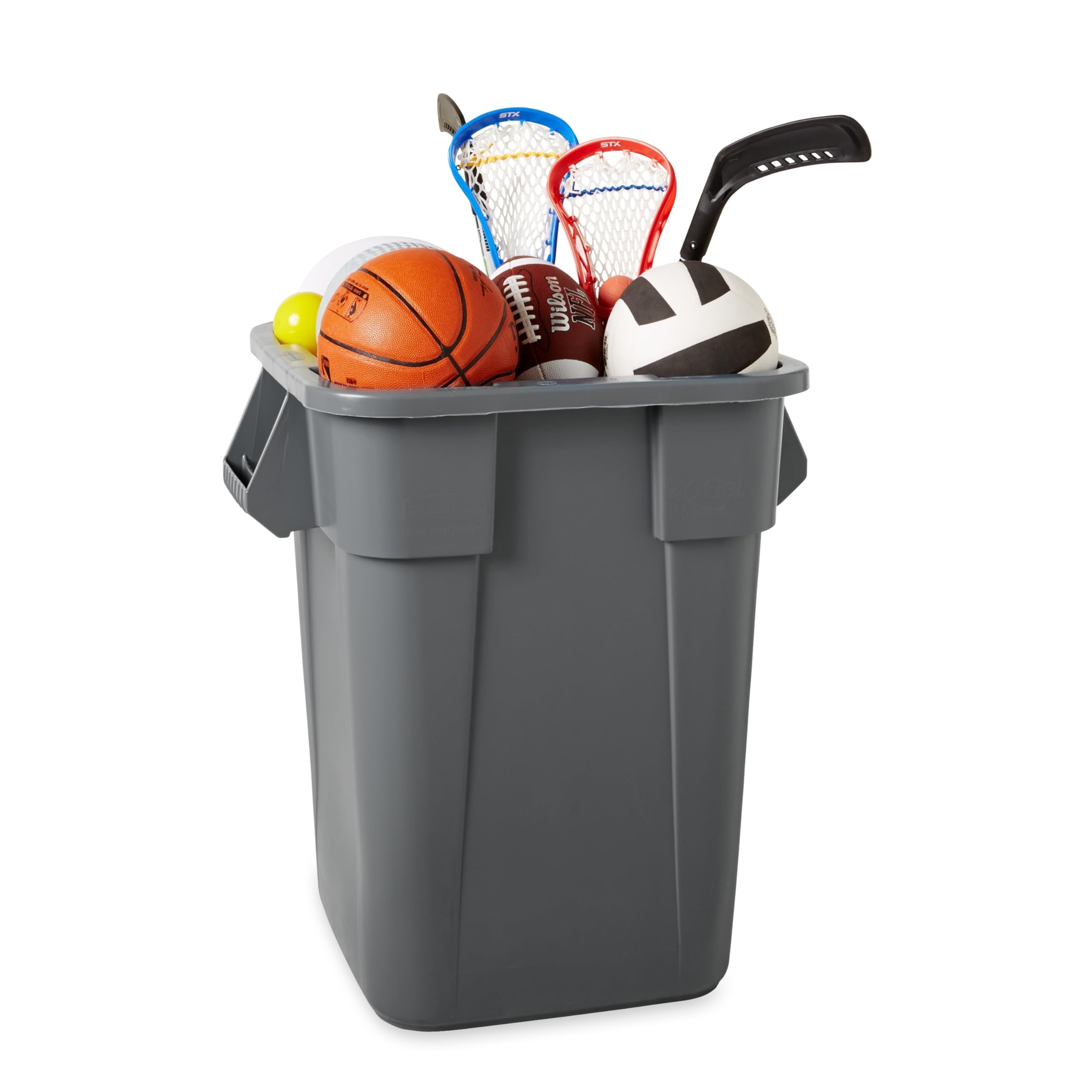 Rubbermaid Commercial LLDPE Square Brute 40-Gallon Trash Can without Lid, Gray, for Restaurants/Garages/Offices/Mailrooms/Classrooms - Image 4
