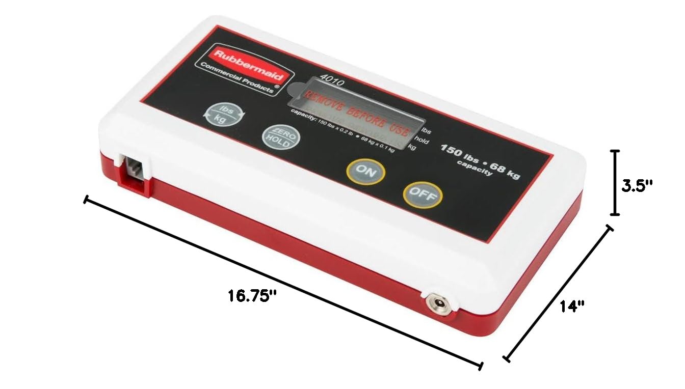 Rubbermaid Commercial Products Digital Receiving Scale 150-Pound Capacity Heavy-Duty Non-Skid Shipping Postal and Food Scale for Kitchen/Restaurant - Image 7
