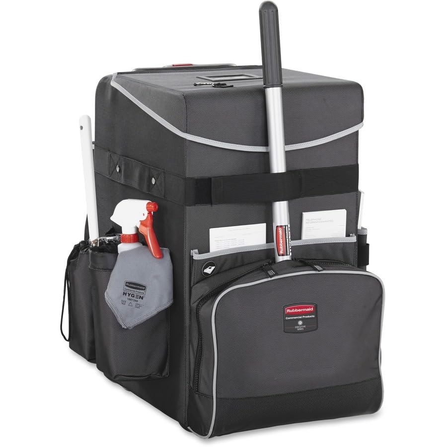 Rubbermaid Commercial Products Executive Quick Carts, Mobile/Travel Office Cart, Large, Dark Gray, for Housekeeper/Sales Rep/Medical Professionals/Home Healthcare/Teachers - Image 4