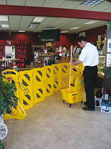 Rubbermaid Commercial Products Mobile Plastic Safety Sign/Barrier 13 Feet Yellow for Spills/Maintenance/Construction - Image 9