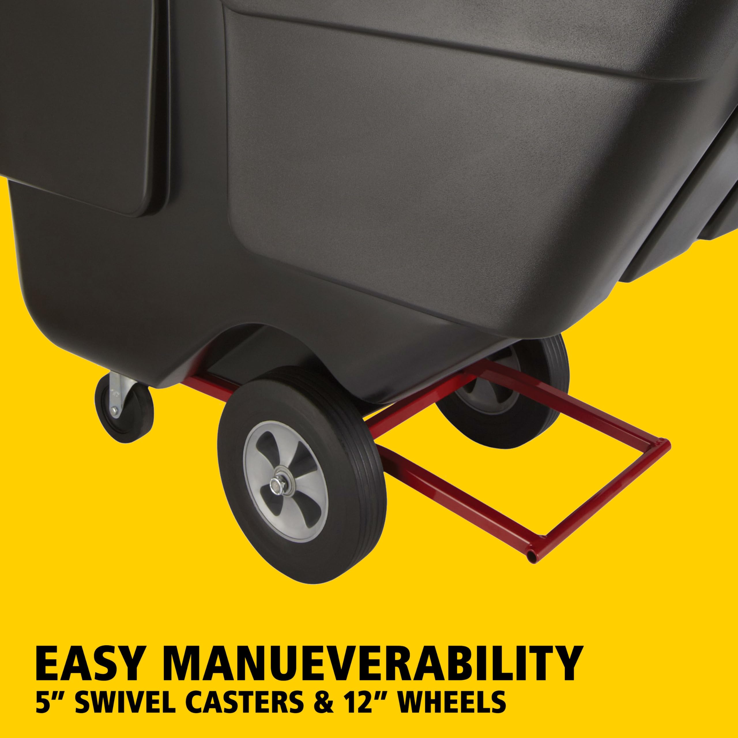 Rubbermaid Commercial Products Tilt Dump Truck/Trash Cart/Garbage Collection/Recycling, 1/2 Cubic Yard, Waste Collection, 1250 lbs capacity, Black, for Office/Warehouse/Facility Management - Image 3